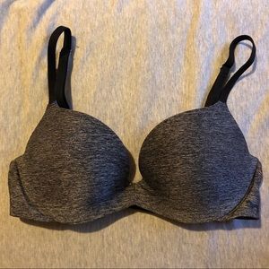 VS PINK Marled Charcoal Pushup Wear Everywhere Bra